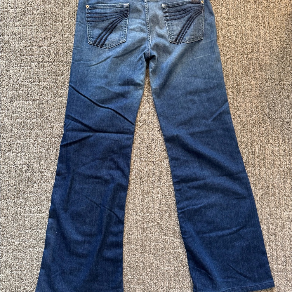 7 For All Mankind Blue Wide Leg & Flare Lightweight Denim Jeans